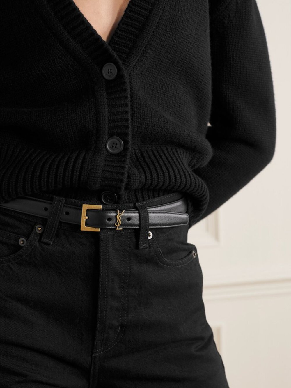 Saint Laurent Cassandre YSL Slim Belt
